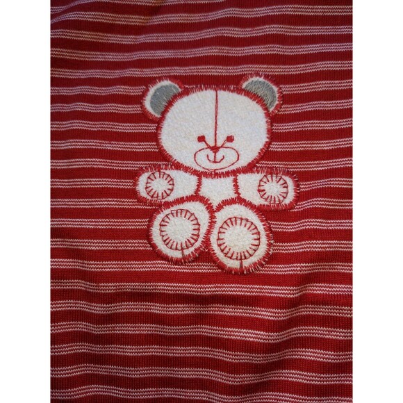 Vintage Health-Tex Red & white Bubble with Bear Applique Boys Romper Sz 18 mo - Picture 7 of 7